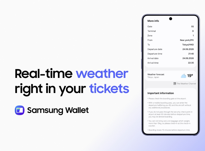 Never Get Caught Off-Guard Again: Samsung Wallet Brings Real-Time Weather Forecasts to Your Tickets